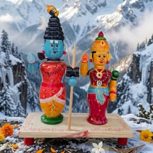 Wooden Shiva Parvati Set | Navratri Golu Dolls