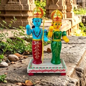 lord rama and sitha indian gods wooden toy